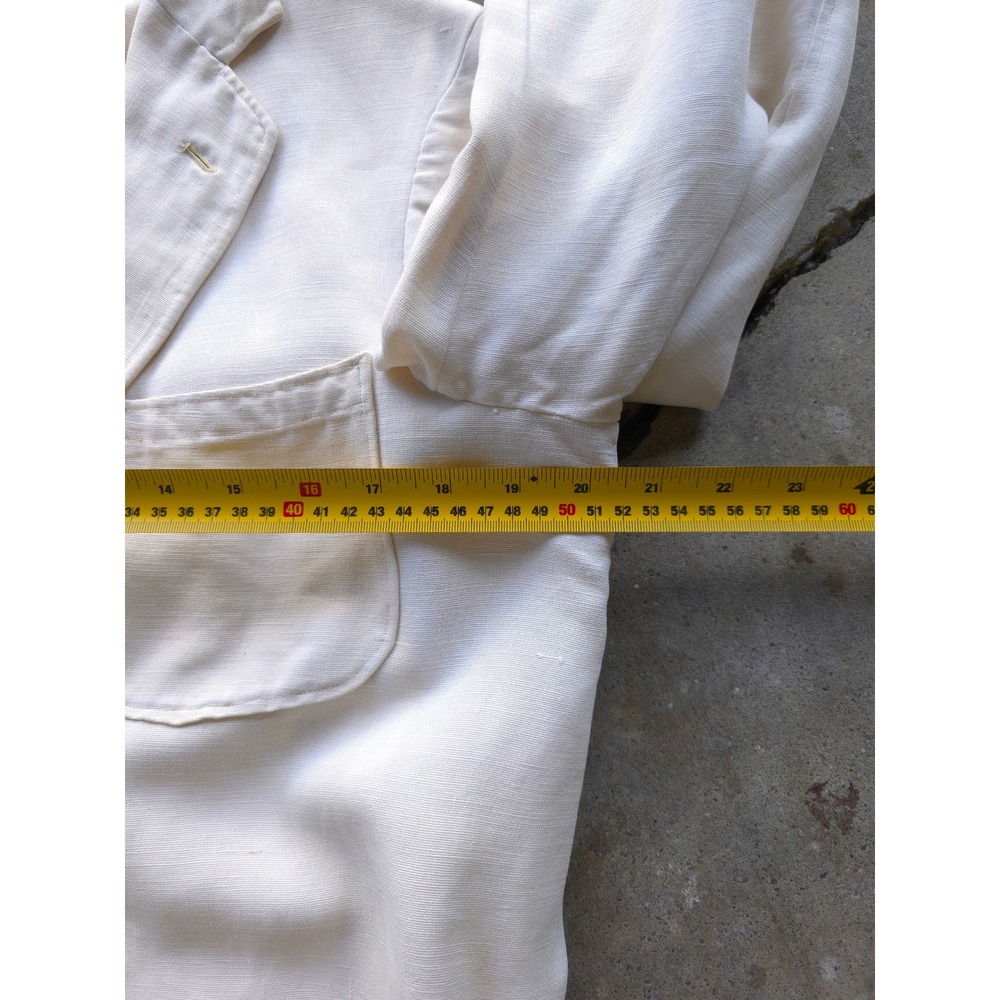 Vintage 1930s Cream Pure Irish Linen Sport Coat 40 Short Made in USA - Picture 13 of 15